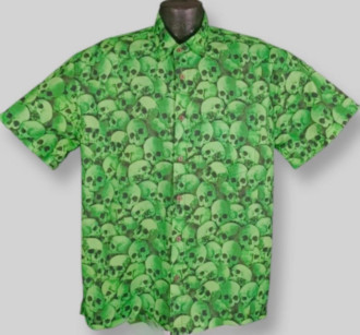 Glowing Skulls Hawaiian Shirt- Made in USA